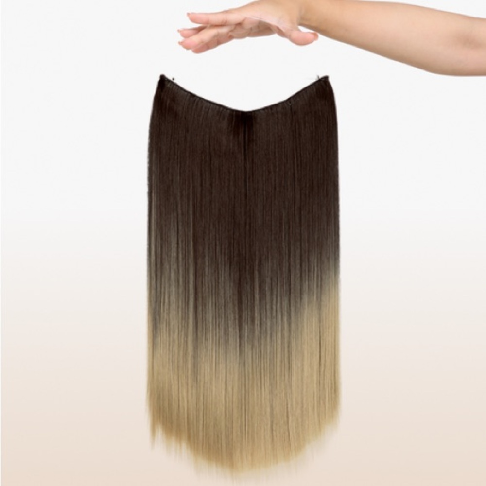Ombre Straight Clip-In Hair Extension - Dark Brown to Blonde
